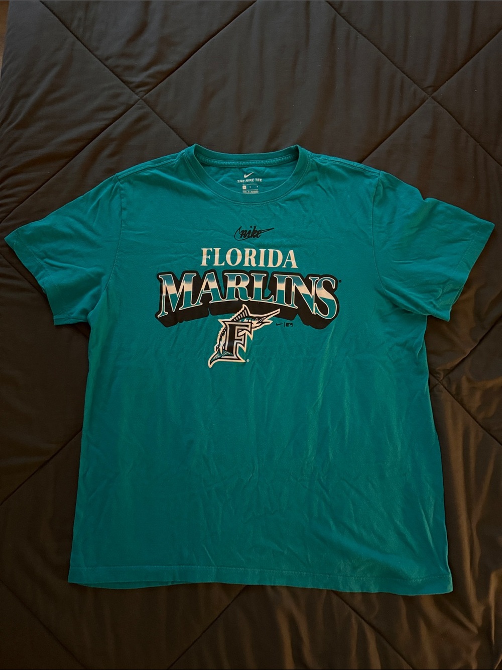Nike Florida Marlins Retro Graphic Tee Teal Cooperstown Large